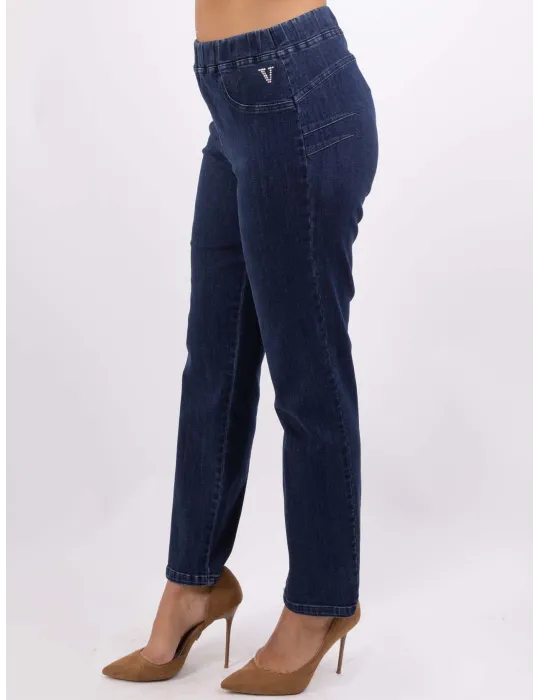 Volpato | Bodycon and plus size denim blue cigarette jeans trousers