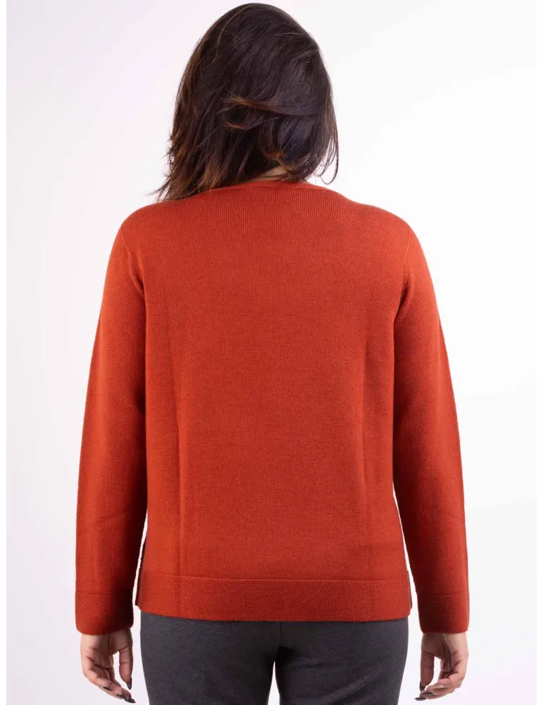 Riva Tricot Italian knitwear | Rusty orange fine merino wool sweater