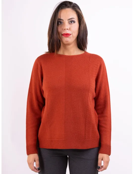 Riva Tricot Italian knitwear | Rusty orange fine merino wool sweater Riva Tricot Italian knitwear | Rusty orange fine merino wool sweater