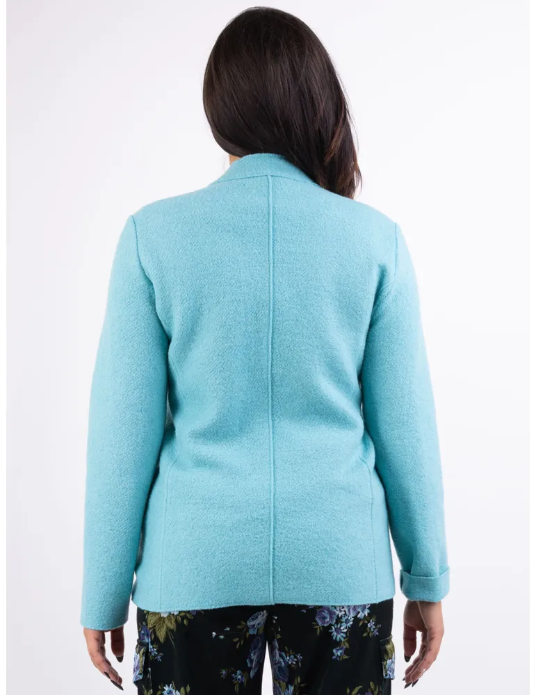 Riva Tricot water green boiled woolen casual jacket