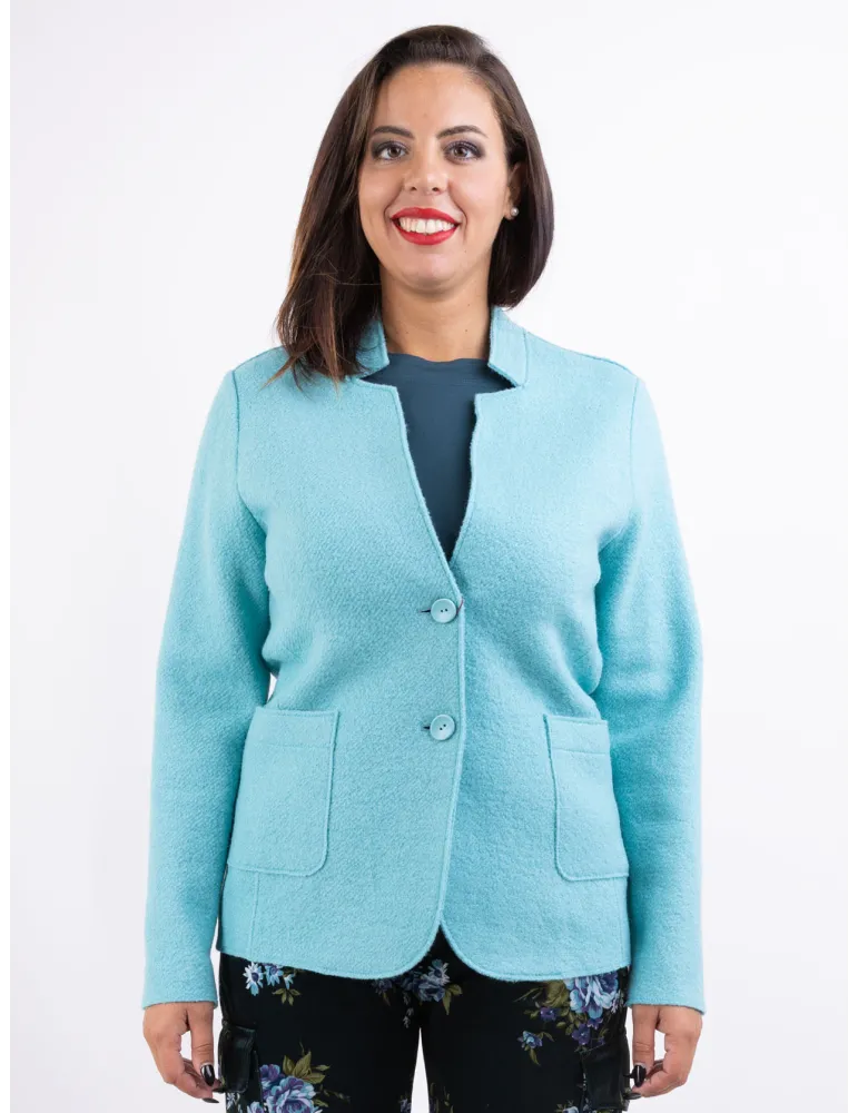 Riva Tricot water green boiled woolen casual jacket Riva Tricot water green boiled woolen casual jacket