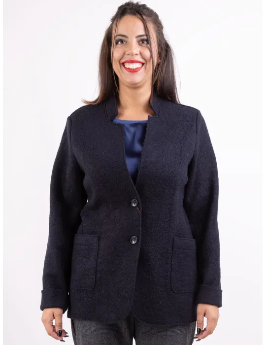Riva Tricot dark blue boiled woolen casual jacket Riva Tricot dark blue boiled woolen casual jacket