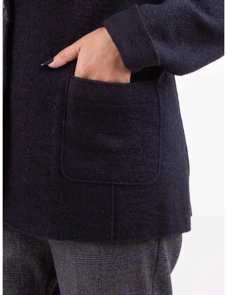 Riva Tricot dark blue boiled woolen casual jacket