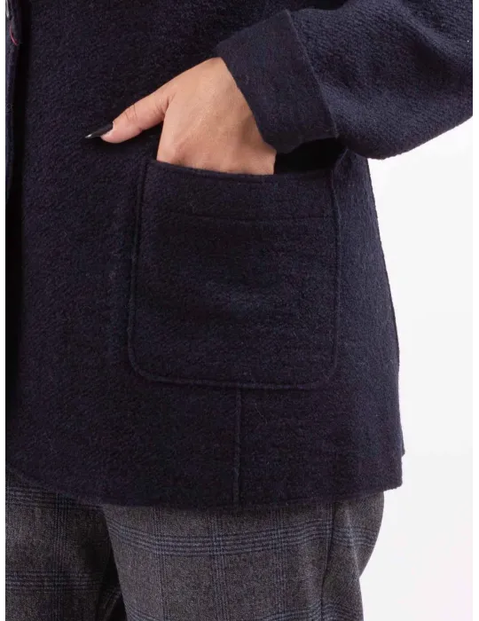 Riva Tricot dark blue boiled woolen casual jacket