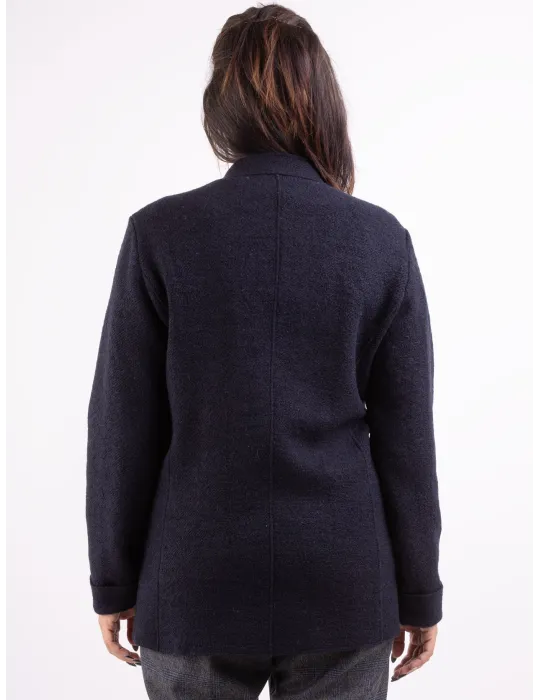 Riva Tricot dark blue boiled woolen casual jacket