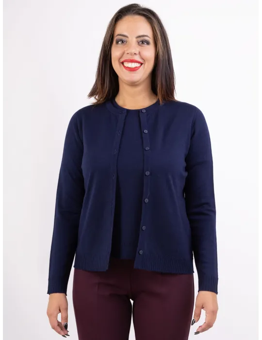 Riva Tricot plain dark blue merino wool two pieces twinset Riva Tricot plain dark blue merino wool two pieces twinset