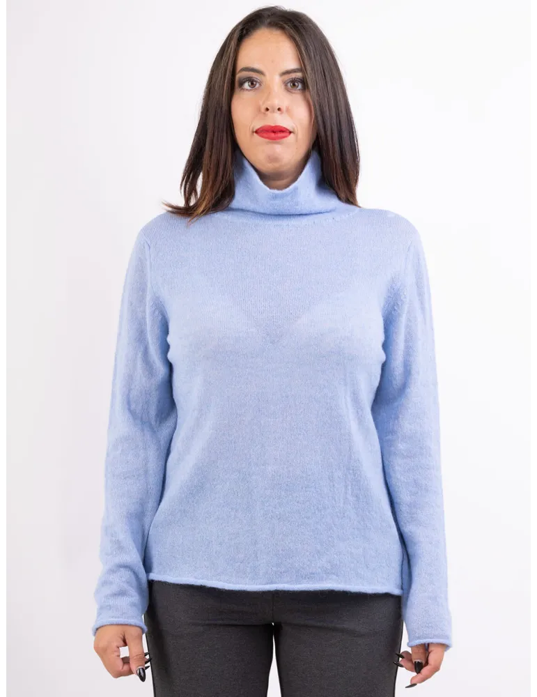 Frida Madè light blue merino and alpaca turtleneck sweater Frida Madè light blue merino and alpaca turtleneck sweater