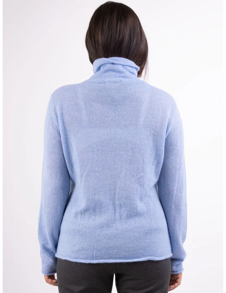 Frida Madè light blue merino and alpaca turtleneck sweater
