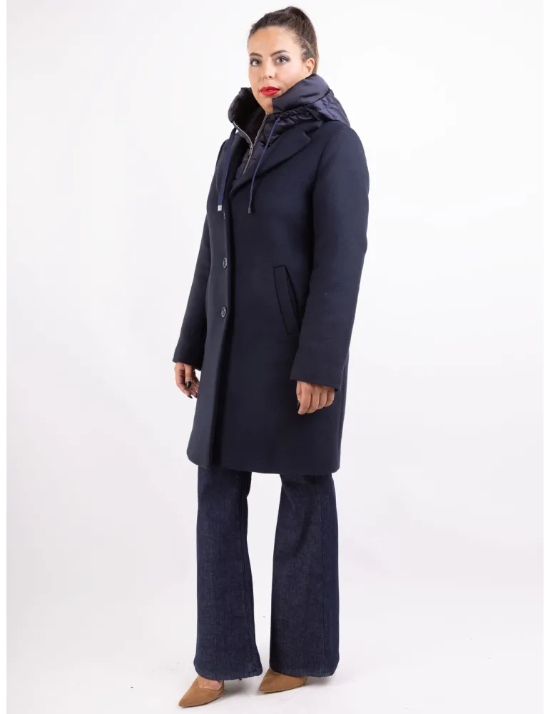 Milestone Woman dark blue hooded padded coat for ladies