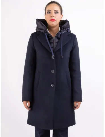 Milestone Woman dark blue hooded padded coat for ladies 2