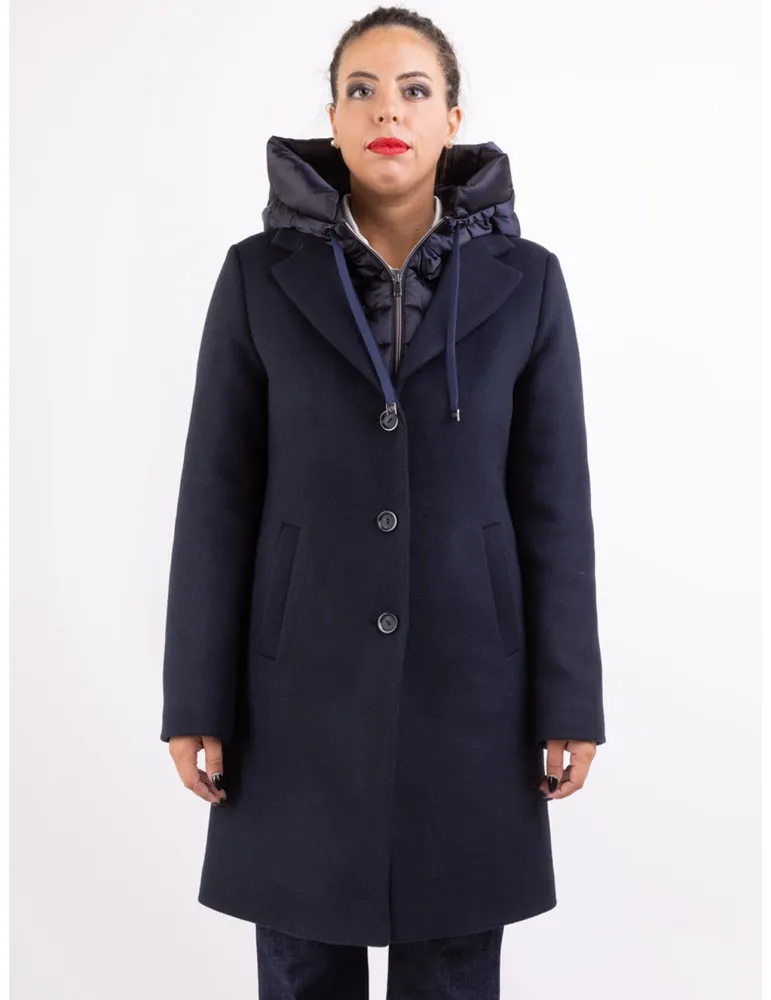 Milestone Woman dark blue hooded padded coat