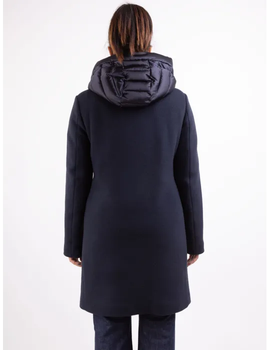 Milestone woman | Cappotto blu imbottito col cappuccio fino tg 54