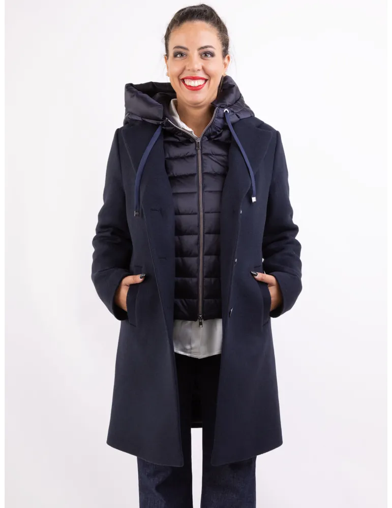 Milestone Woman dark blue hooded padded coat Milestone Woman dark blue hooded padded coat