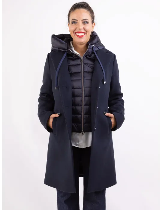 Milestone woman | Cappotto blu imbottito col cappuccio fino tg 54 Milestone woman | Cappotto blu imbottito col cappuccio fino tg 54