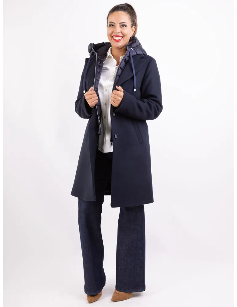 Milestone Woman dark blue hooded padded coat for ladies