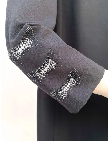 Piero Moretti | Abito tubino nero con fiocchi di strass fino alla 60 2