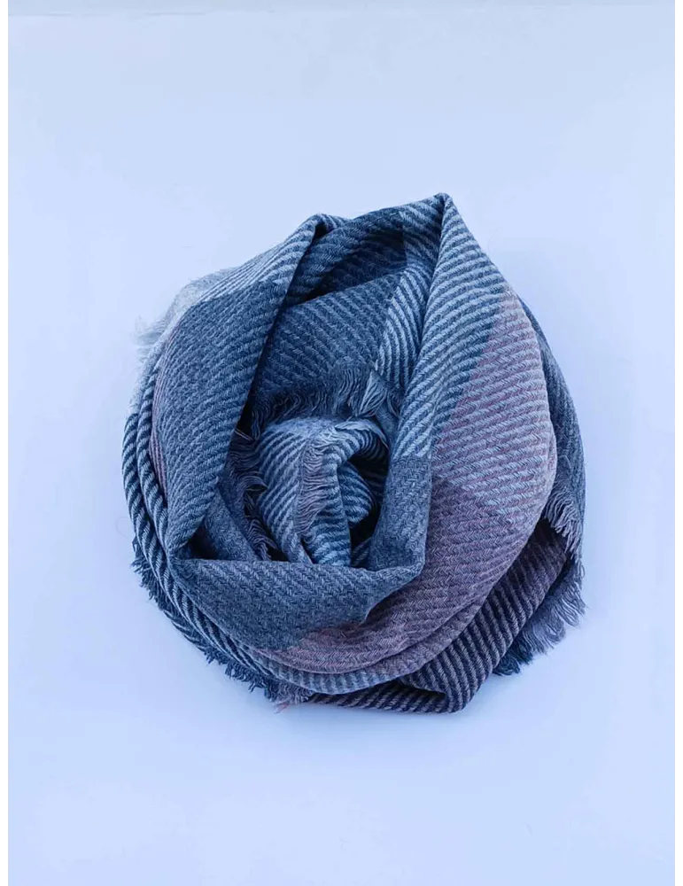 Rubamori pink and grey merino and alpaca big scarf