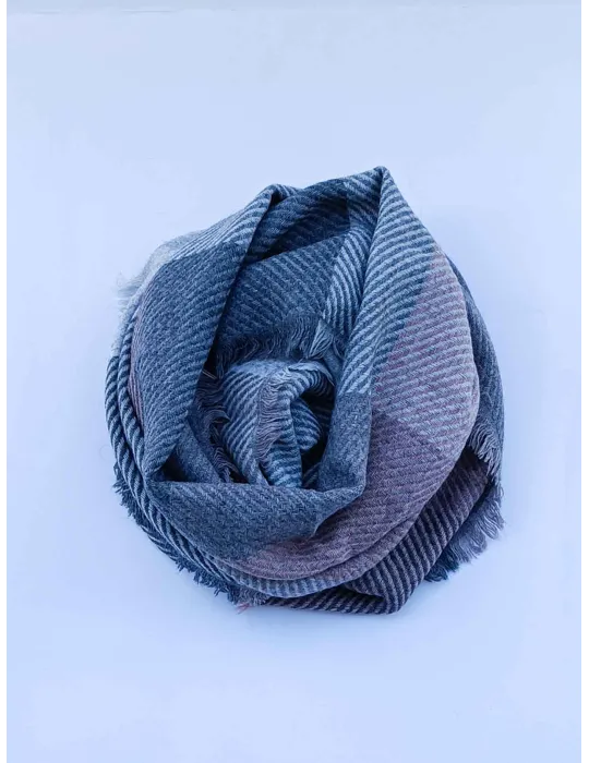 Rubamori a/I 2024-25 | Sciarpa lana e alpaca a quadri rosa e grigio