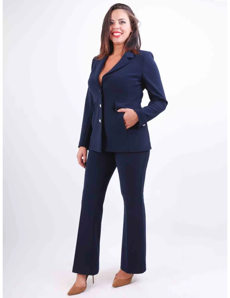 Aldo Colombo Italy | Dark blue wool and silk formal suit jacket Aldo Colombo Italy | Dark blue wool and silk formal suit jacket