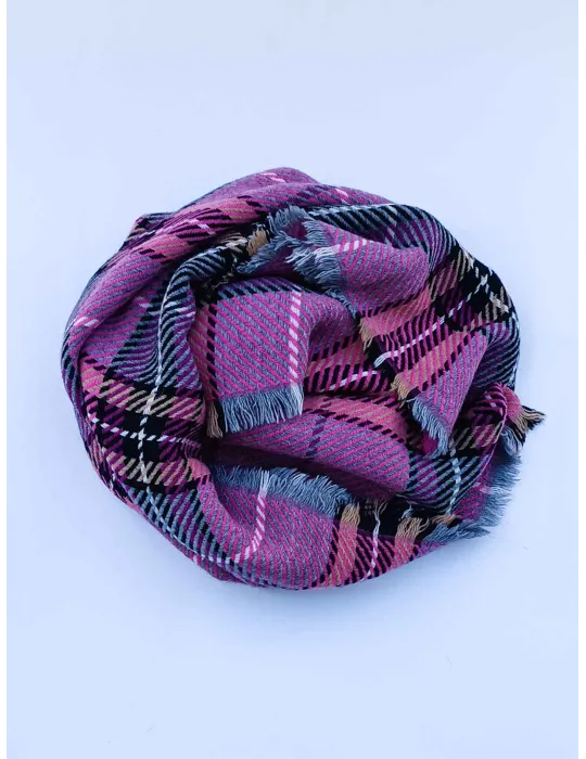 Rubamori fuchsia and purple alpaca and merino wool scarf
