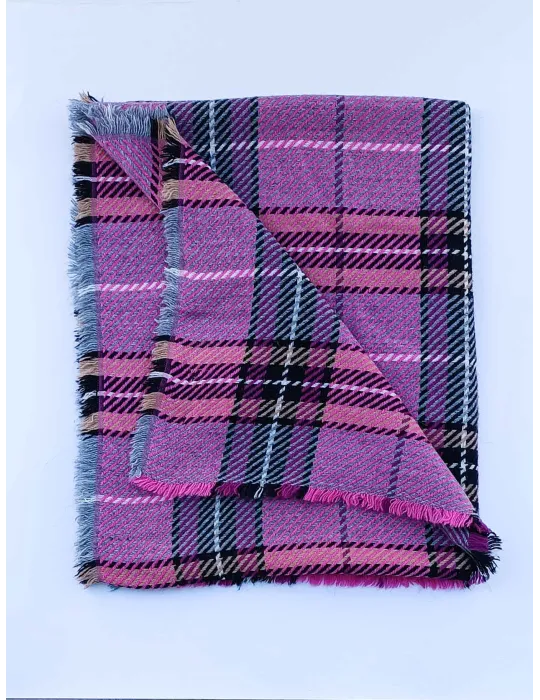 Rubamori fuchsia and purple alpaca and merino wool scarf
