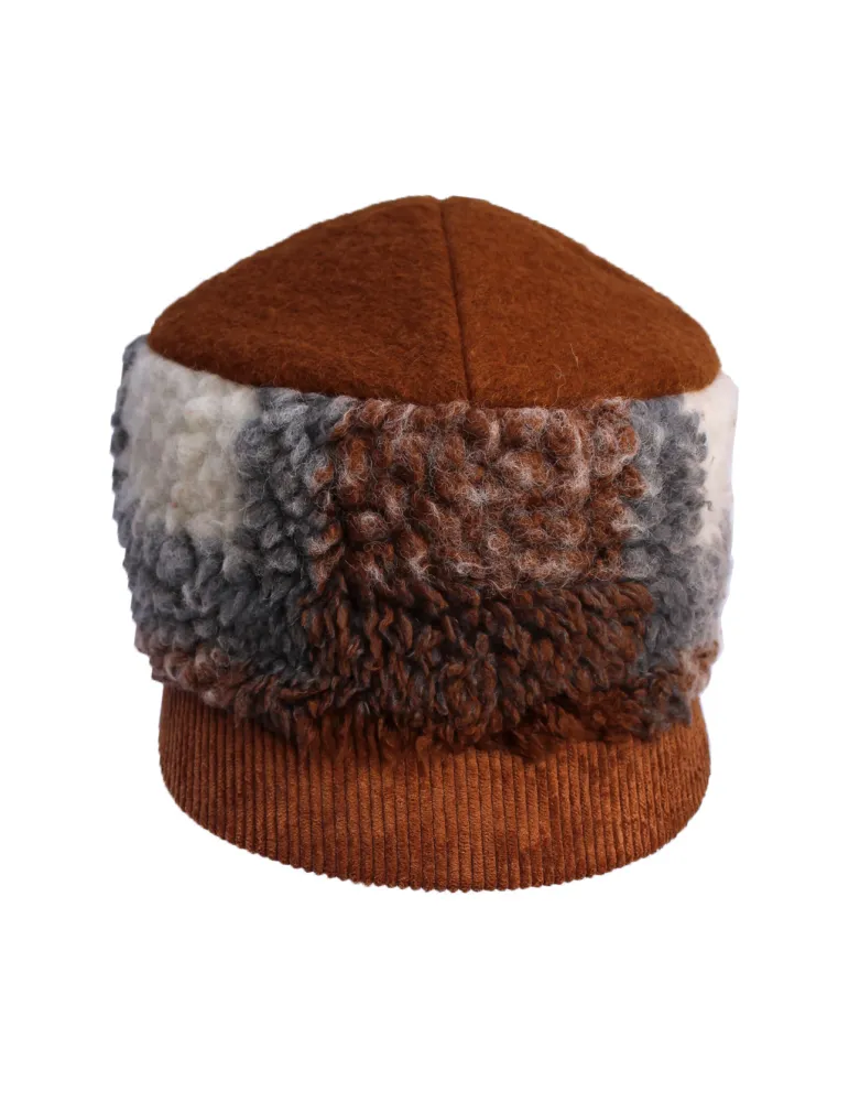 Complit Italian Hats | Brown velvet and wool baseball hat cap 4 Ladies