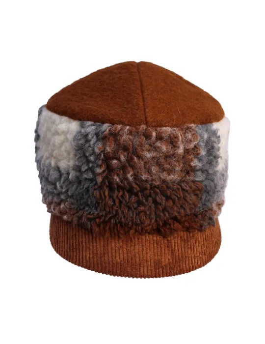 Complit Italian Hats | Brown velvet and wool baseball hat cap 4 Ladies