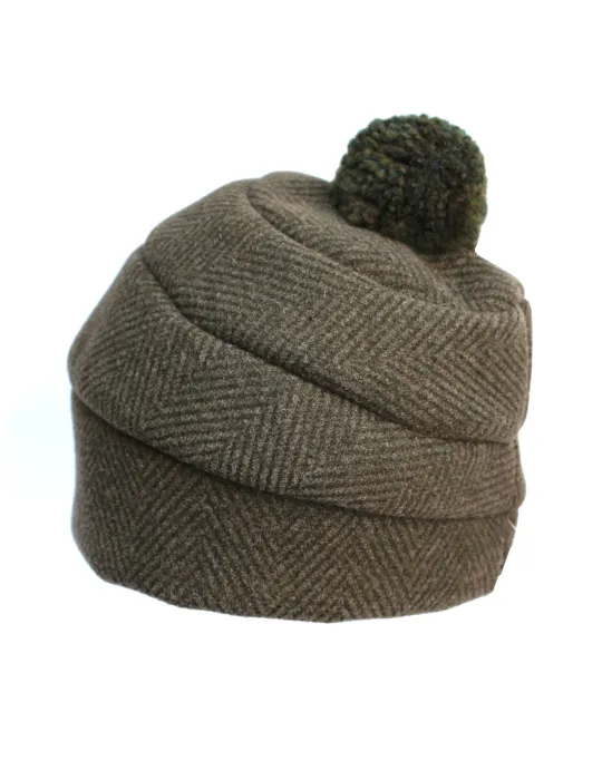 Cappelli donna Complit | Cuffia berretto tessuto spigato verde pon pon Cappelli donna Complit | Cuffia berretto tessuto spigato verde pon pon