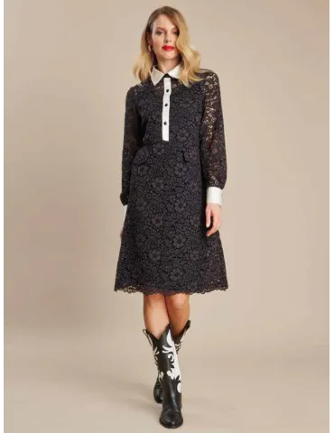 Piero Moretti black lace formal sheath dress