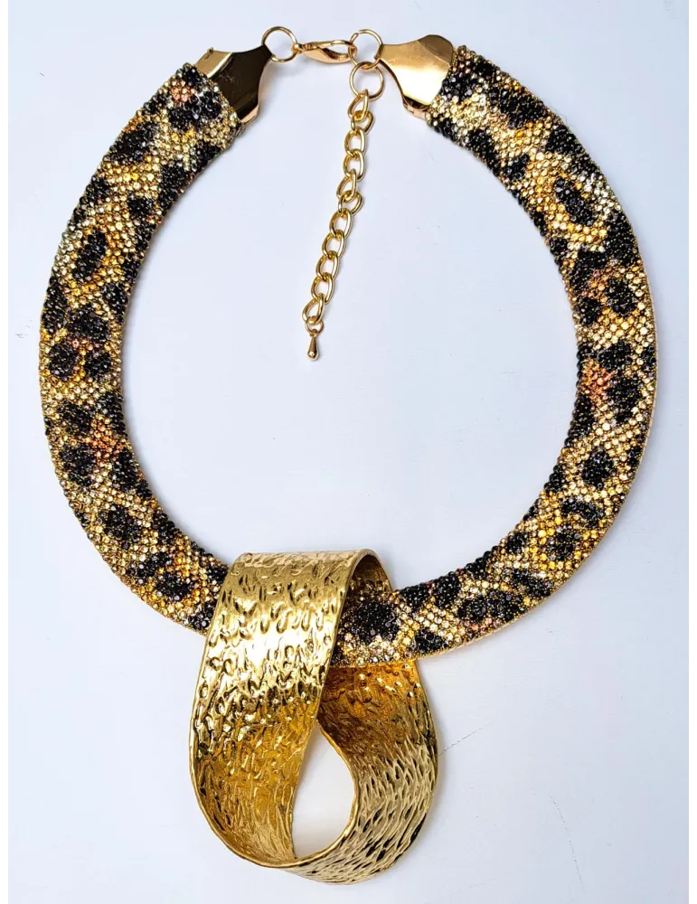 Armònia Bijoux | Collana rigida strass disegno animalier pendente oro Armònia Bijoux | Collana rigida strass disegno animalier pendente oro