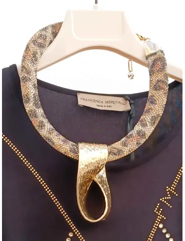 Armònia Bijoux | Collana rigida strass disegno animalier pendente oro 2