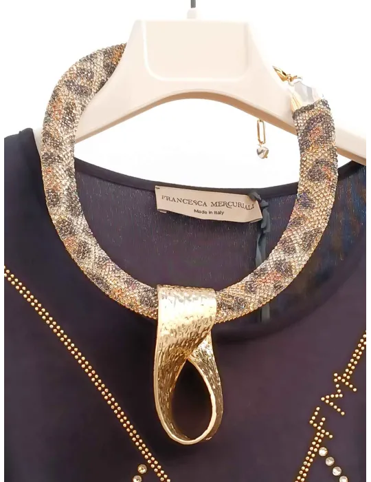 Armònia Bijoux | Collana rigida strass disegno animalier pendente oro