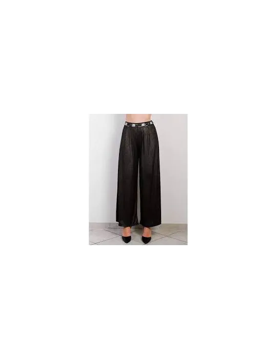 Gonna pantalone largo nero lurex bronzo con paillettes Not is Not Gonna pantalone largo nero lurex bronzo con paillettes Not is Not