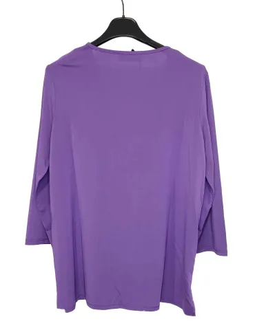 Francesca Mercuriali Italy plain lilac long shirt with splits 2