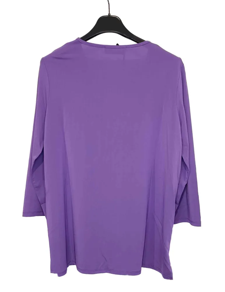 Francesca Mercuriali P/E 2024 | Maglia lilla jersey di viscosa