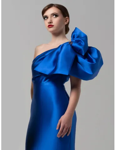 Arnita Mani royal blue mikado silk mermaid gown dress 2