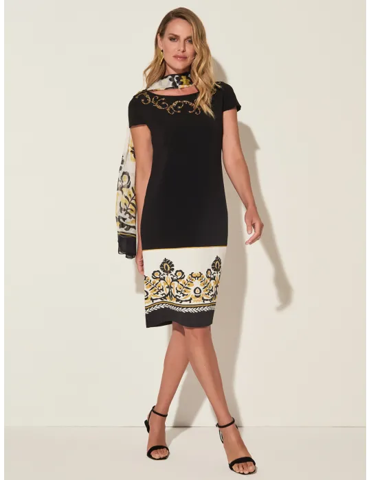 Piero Moretti black pull-on formal sheath dress with crystals Piero Moretti black pull-on formal sheath dress with crystals