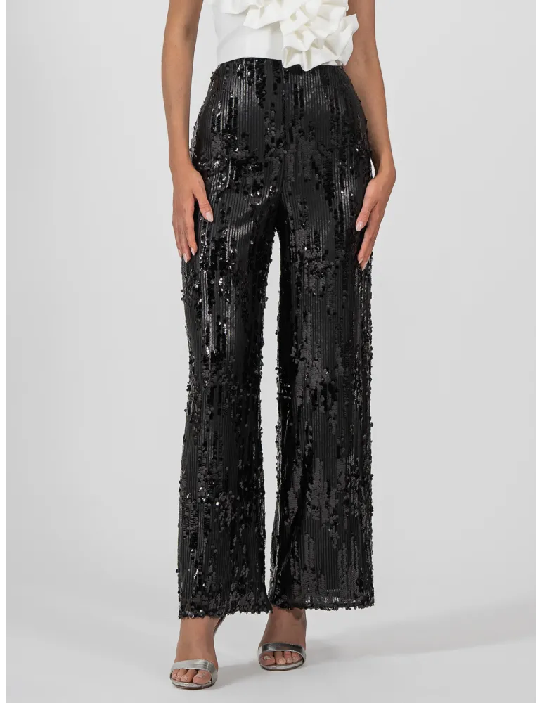 Casting 2025 | Pantaloni palazzo in paillettes nere fino alla 52 Casting 2025 | Pantaloni palazzo in paillettes nere fino alla 52
