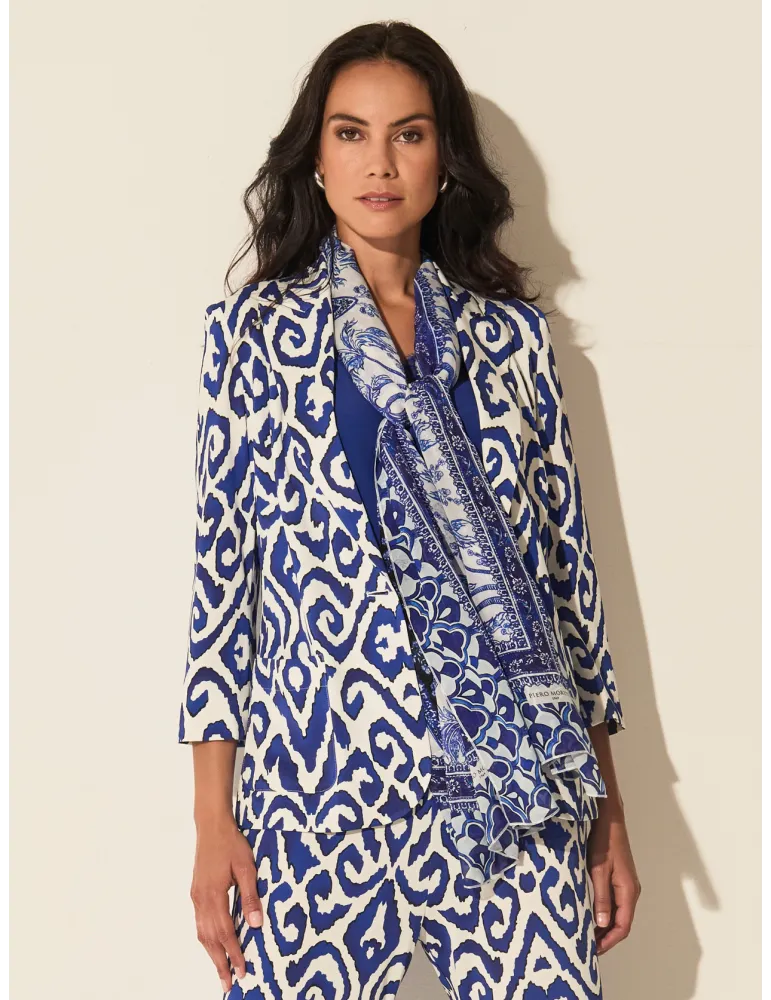 Piero Moretti 2025 | White and royal blue jacket plus size available Piero Moretti 2025 | White and royal blue jacket plus size available