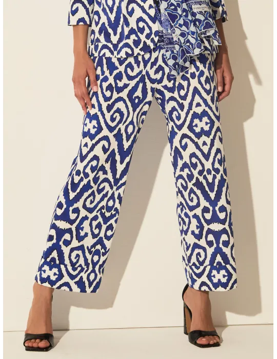 Pantaloni palazzo bianco e azzurro risvolto fino tg 58 | Piero Moretti Pantaloni palazzo bianco e azzurro risvolto fino tg 58 | Piero Moretti