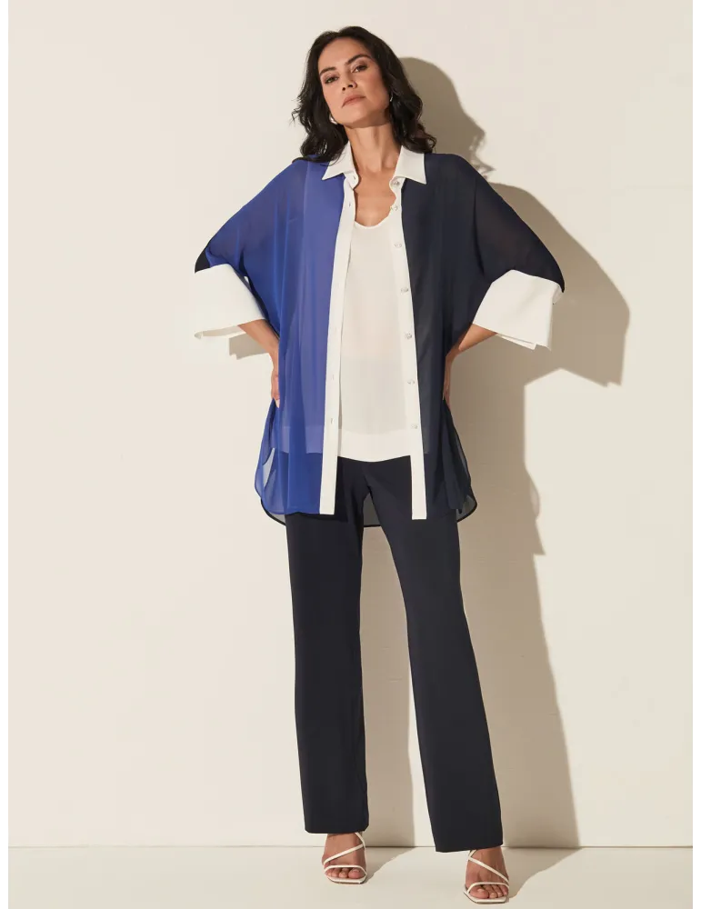 Piero Moretti blue and white shirt and tank top twinset