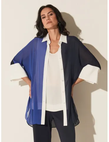 Piero Moretti blue and white shirt and tank top twinset