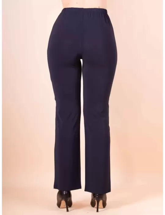 Piero Moretti silk pull-on elegant dark blue cigarette trousers