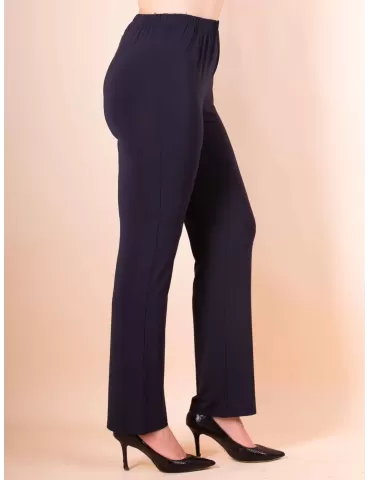 Piero Moretti Luca | Pantaloni blu morbidi vita alta con elastico 2