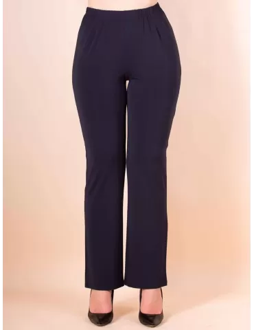 Piero Moretti Luca | Pantaloni blu morbidi vita alta con elastico