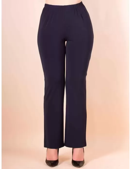 Piero Moretti silk pull-on elegant dark blue cigarette trousers Piero Moretti silk pull-on elegant dark blue cigarette trousers