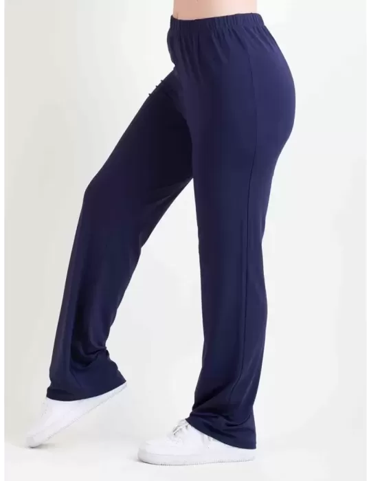 F. Mercuriali dark blue viscose pull-on cigarette trousers