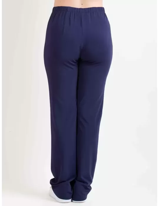 F. Mercuriali dark blue viscose pull-on cigarette trousers