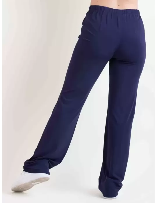 F. Mercuriali dark blue viscose pull-on cigarette trousers