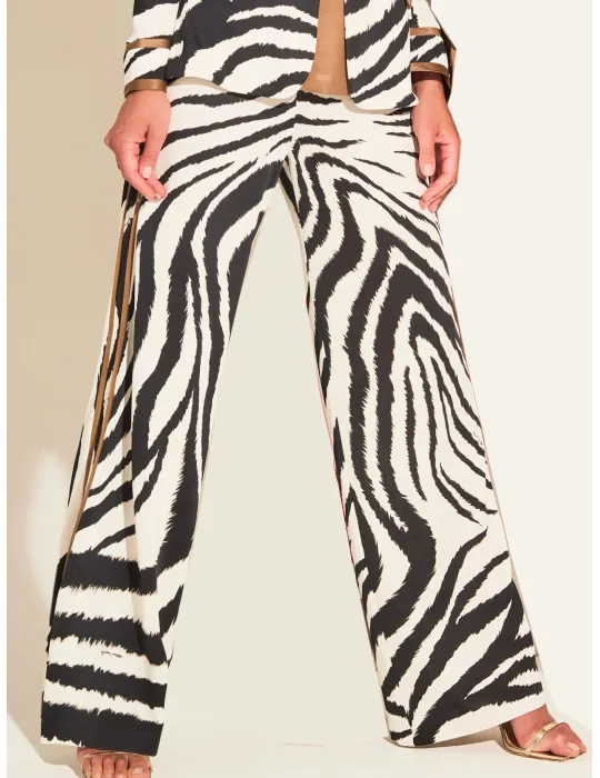 Tailleur completo giacca pantaloni bianco e nero zebrato Piero Moretti